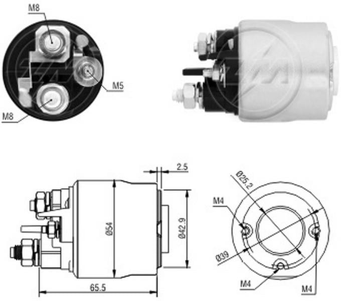 ZM 12V MARŞ OTOMATİĞİ VALEO TİPİ (2/3 DELİK) M5 SOL (ALÇAK KAPAK)