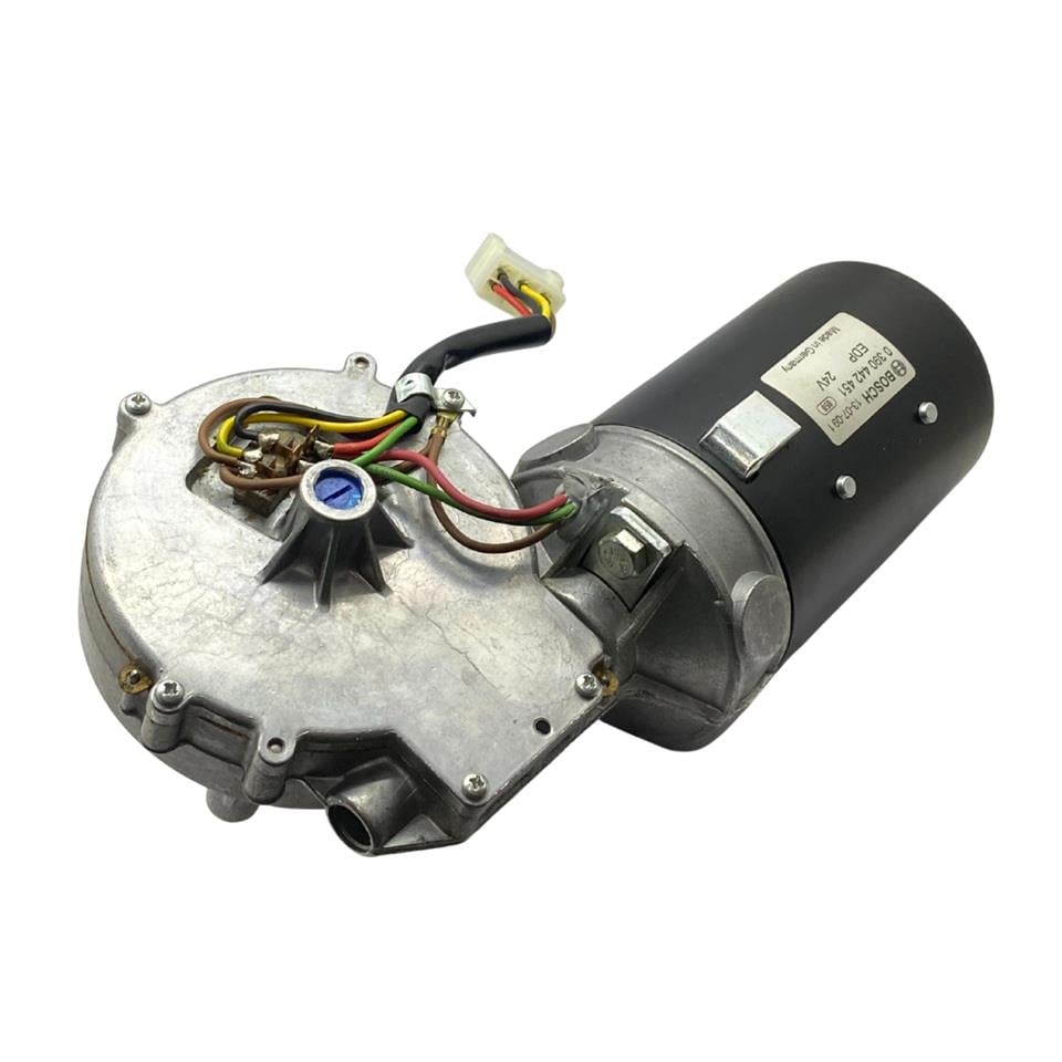 BOSCH 24V SİLECEK MOTORU BÜYÜK TİP (DÜZ FREZE 16 MM) (SOKETLİ 5 FİŞ) (L) MERCEDES OTOBÜS 303 GERMANY