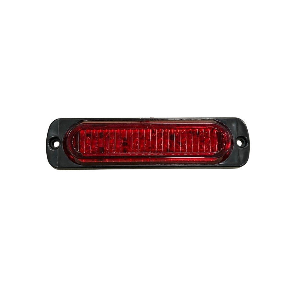 12V-24V İKAZ LAMBASI ÇAKARLI 6 LEDLİ KIRMIZI (116*41 MM)