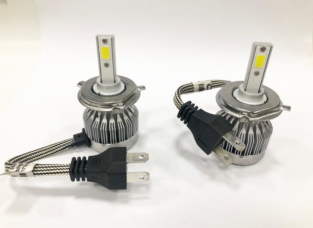 9V-32V H4 LED XENON FAR AMPUL SETİ 6500K 3000 LÜMEN (COB LED)-C1
