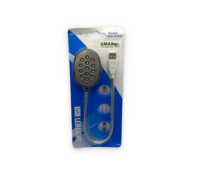 12V HARİTA OKUMA LAMBASI 13 LEDLİ (USB GİRİŞ) SİYAH