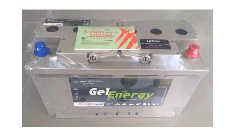 YIGIT 12V 90 AH JEL AKÜ 520 A (EN) (353*175*190) (100 AH KUTU)