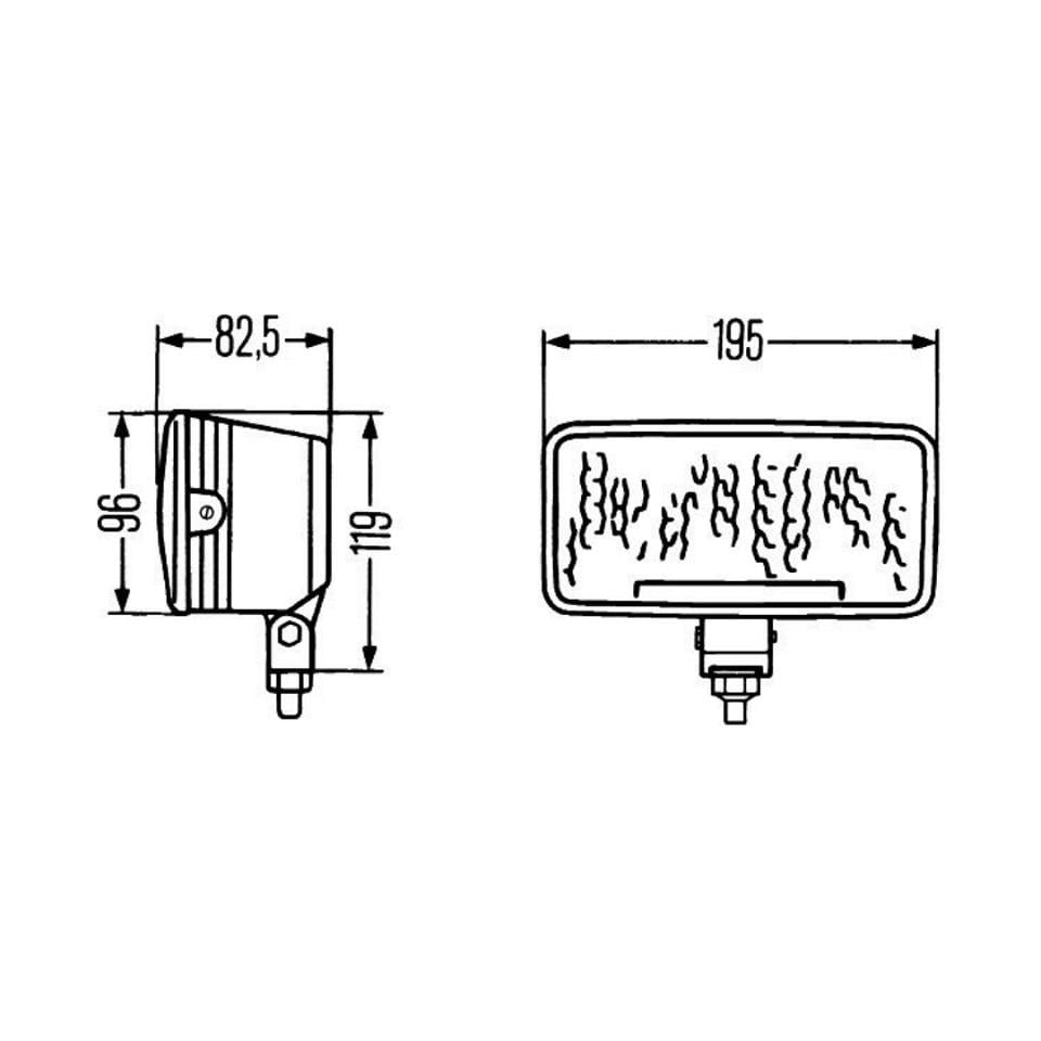 HELLA 12V SİS LAMBASI COMET 550 DİKDÖRTGEN (DELİCİ-SÜRÜCÜ) (DÜZ CAM) (SARI) (195*96 MM)