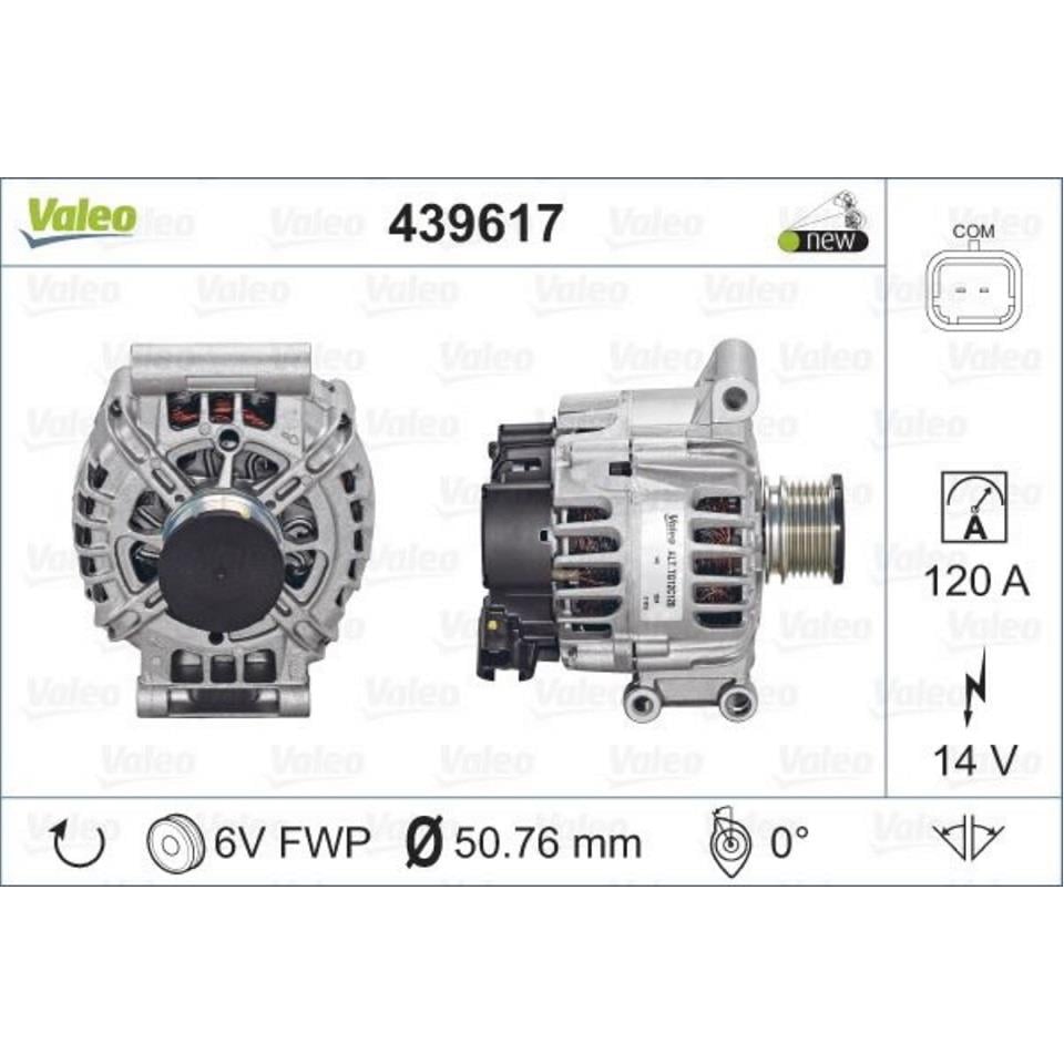 VALEO 12V ALTERNATÖR DİNAMO 120 A (COM) (4 AYAK) CITROEN-MINI-PEUGEOT-SEAT-SKODA-VW