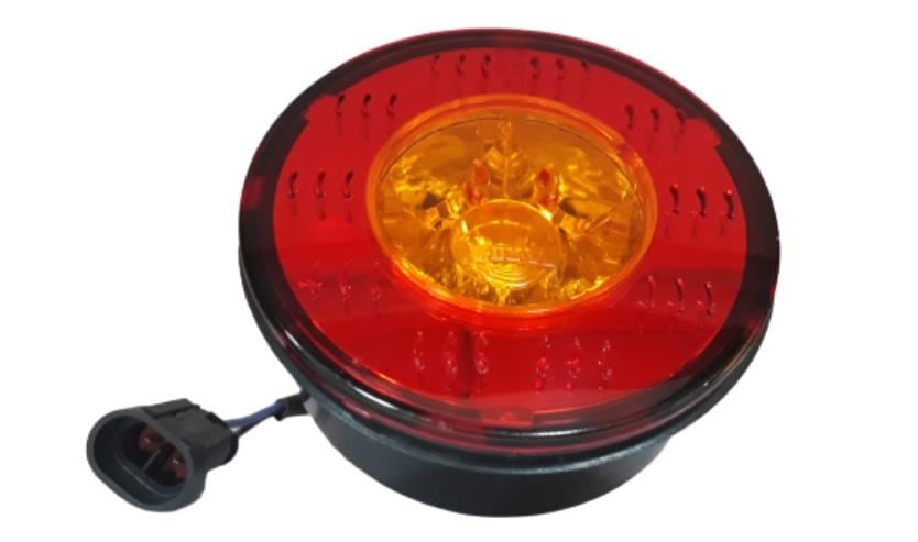 FARBA 24V SİNYAL LAMBASI+REFLEKTÖR (6 LEDLİ) YUVARLAK SARI SOKETLİ (98 MM)