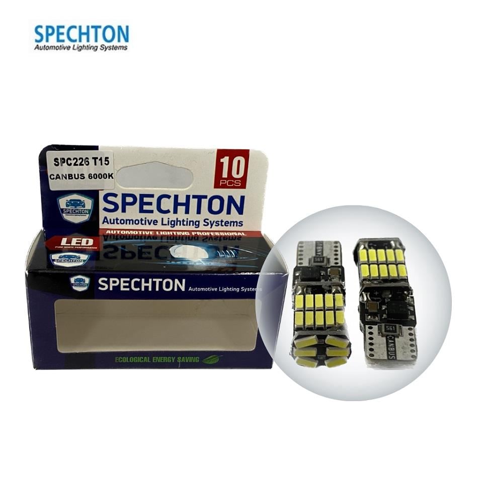 SPECHTON 12V DİPSİZ AMPUL T15 26 LEDLİ BEYAZ 6000K CANBUS (1 AD)