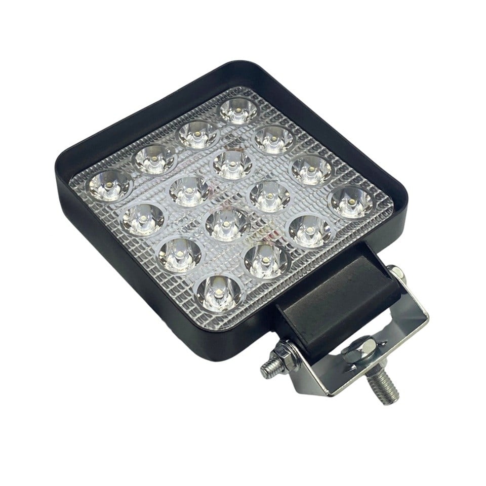 9V-80V ÇALIŞMA LAMBASI KARE (16 X 3W POWER LEDLİ) (106*106 MM)