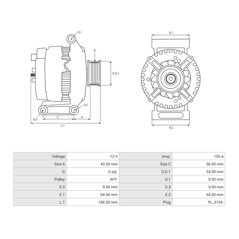 VALEO 12V ALTERNATÖR DİNAMO 105 A (L) CITROEN NEMO-FIAT FIORINO-PEUGEOT BIPPER-OPEL ASTRA/CORSA
