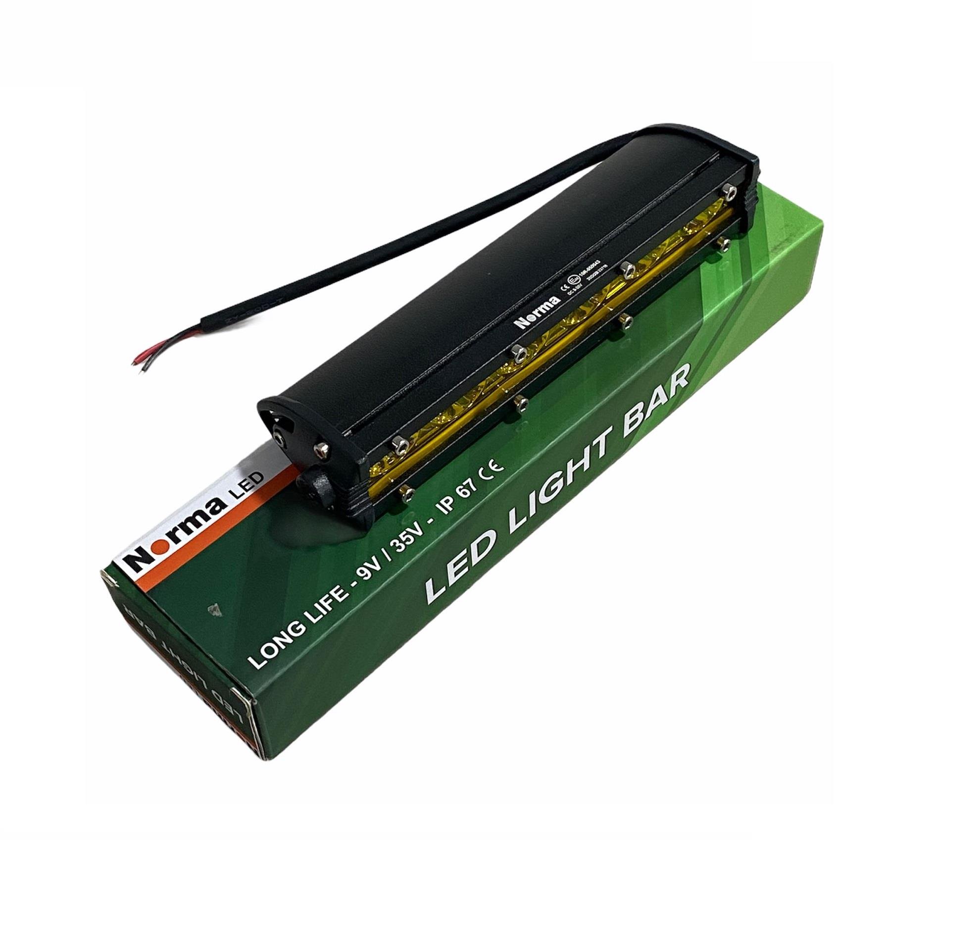 NORMA 9V-35V LED BAR OFF-ROAD 18W (6 LEDLİ) TEK SIRA İNCE DÜZ (180 MM) SARI