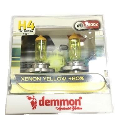 DEMMON 12V H4 AMPUL 60/55W +%80 XENON YELLOW 2800K SARI (2 AD)