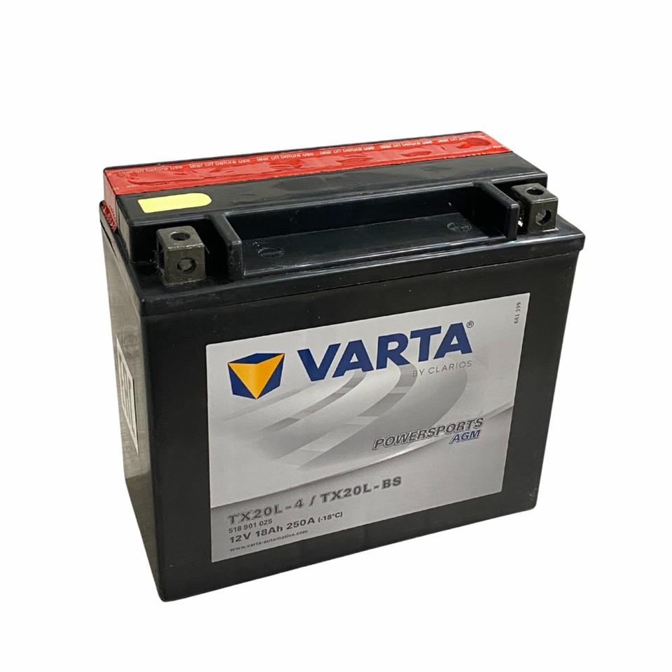 VARTA 12V 18 AH MOTOSİKLET AKÜSÜ AGM 250 A (EN) (177*88*156) (TX20L-4) (TX20L-BS) (YTX20L-BS)