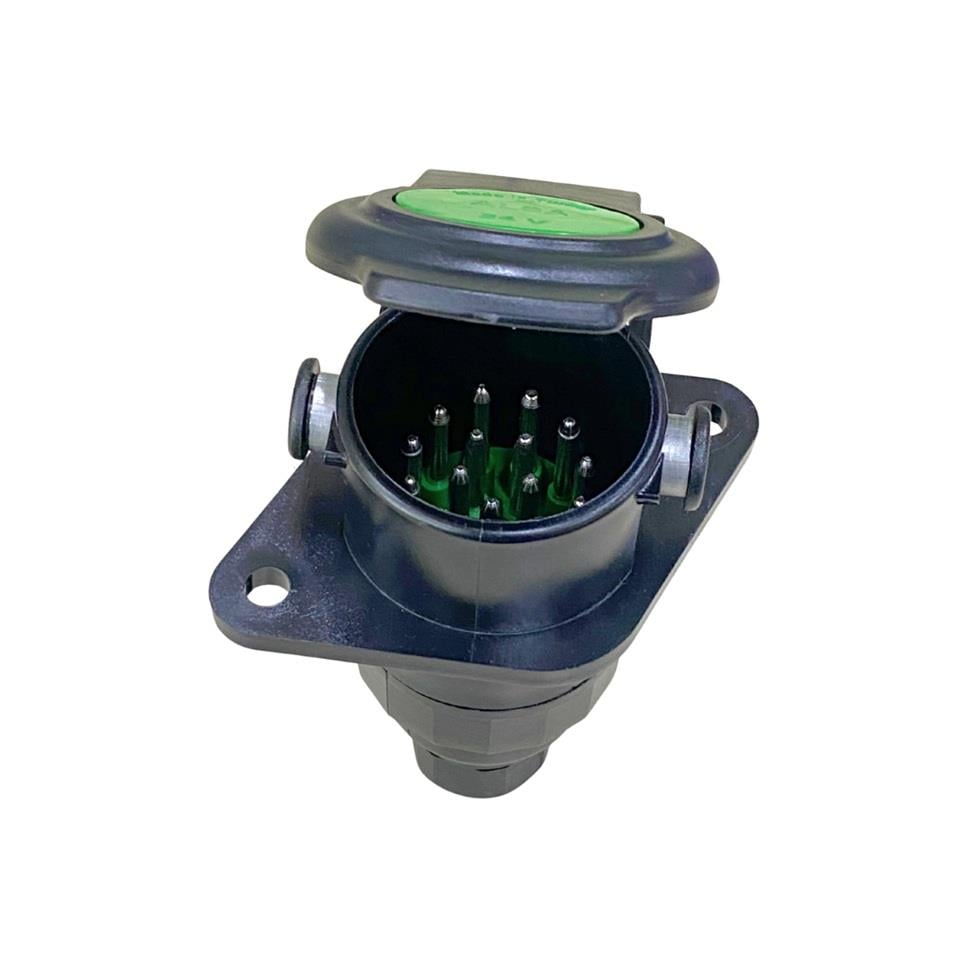 TIR DORSE ELEKTRİK SOKETİ (RÖMORK FİŞİ) (15'Lİ DİŞİ) (YEŞİL KAPAKLI)