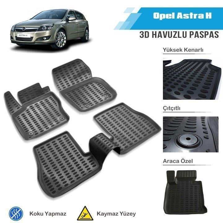 3D ARAÇ PASPASI (SİYAH) (4 PARÇA) OPEL ASTRA H 2004-2009