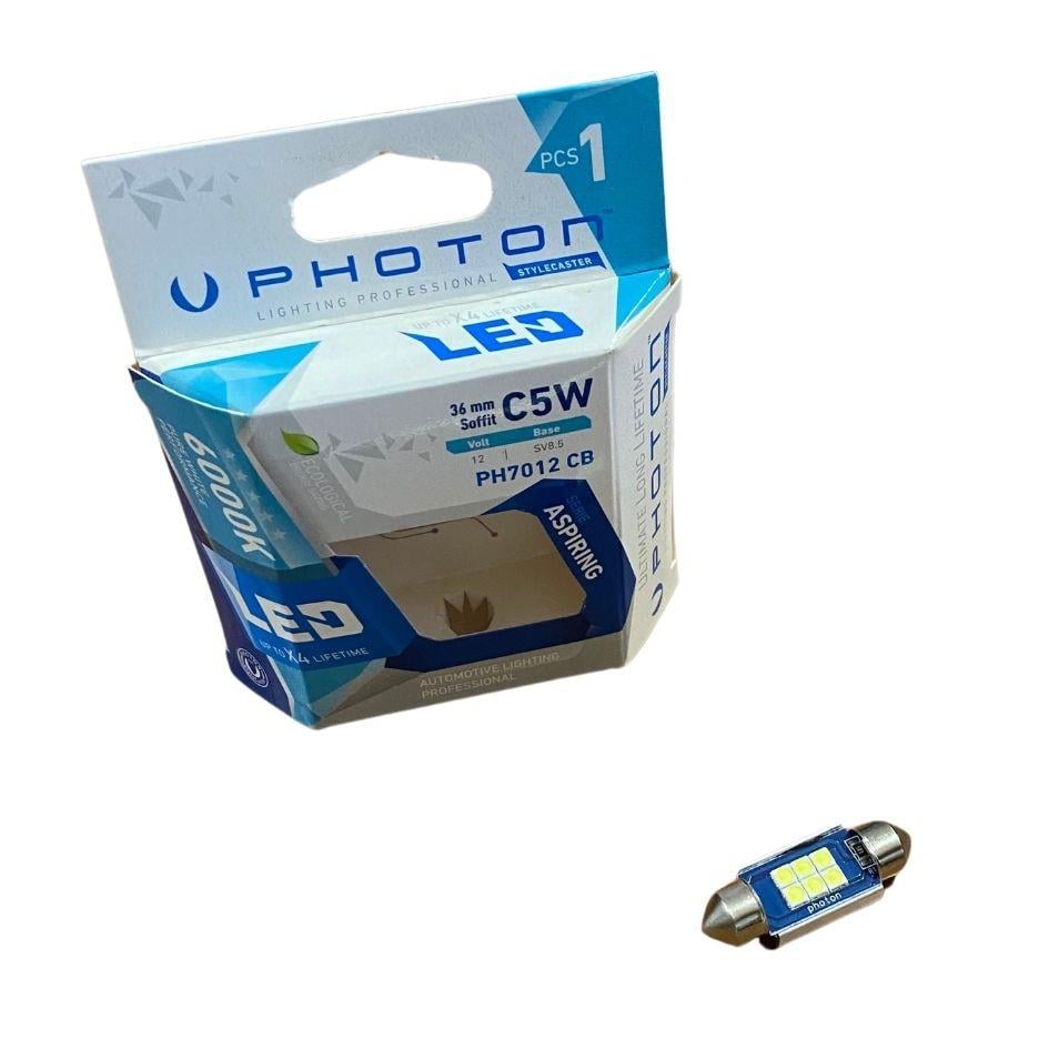 PHOTON 12V SOFİT AMPUL 6 LEDLİ BEYAZ 6000K CAN BUS (36 MM) (1 AD)