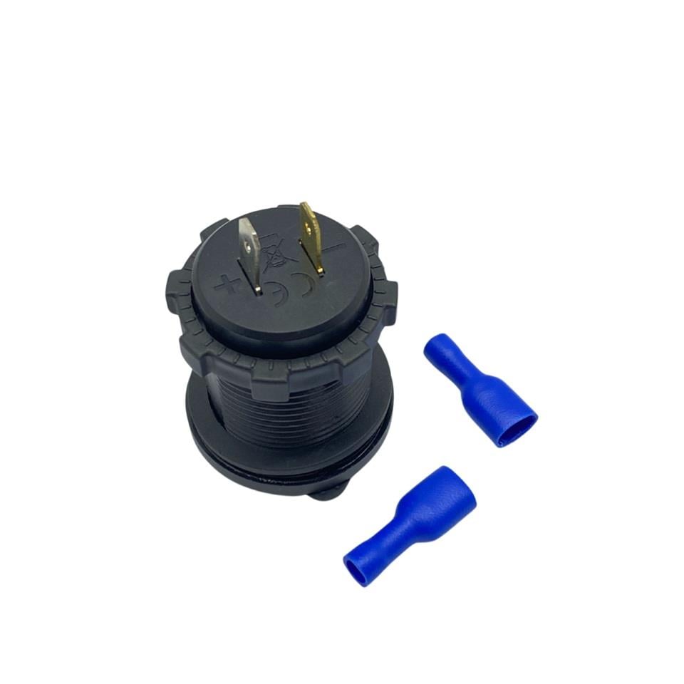 12V-24V TELEFON ŞARJ CİHAZI (USB X 2) (1A/2.1A) (MAVİ IŞIKLI) (28 MM)