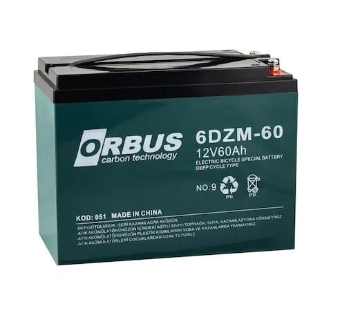 ORBUS 12V 60 AH ELEKTRİKLİ BİSİKLET AKÜSÜ DEEP CYCLE (UZUN ÖMÜRLÜ) (220*120*175) (13.5 KG)