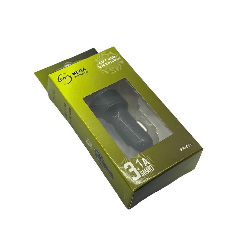 12V-24V TELEFON ŞARJ CİHAZI 3.1 A SMART HIZLI ŞARJ (VOLTAJ GÖSTERGELİ) (ÇAKMAK GİRİŞLİ) (USB X 2)