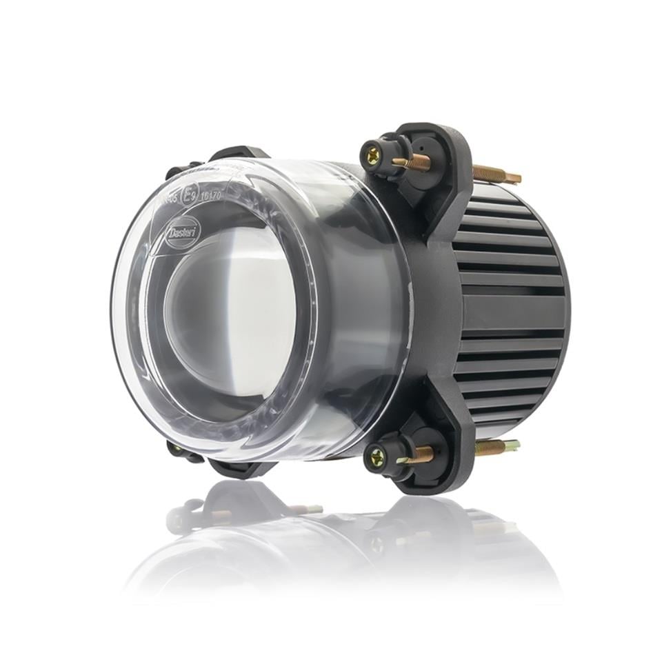 SANEL 12V-24V LED FAR MERCEKLİ (KISA HÜZME) (GÜNDÜZ SÜRÜŞ LEDLİ)(YUVARLAK 90*110 MM) 