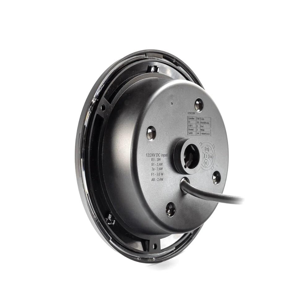 FRISTOM 12V-36V STOP LAMBASI YUVARLAK (NEON LEDLİ) (3 FONKSİYONLU) (KIRMIZI-SARI) (155 MM) E9