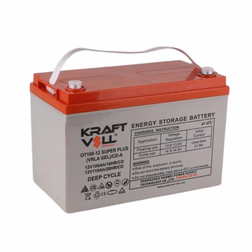 KRAFTVOLL 12V 106 AH/110 AH DEEP CYCLE JEL AKÜ (330*170*220) (31.2 KG)