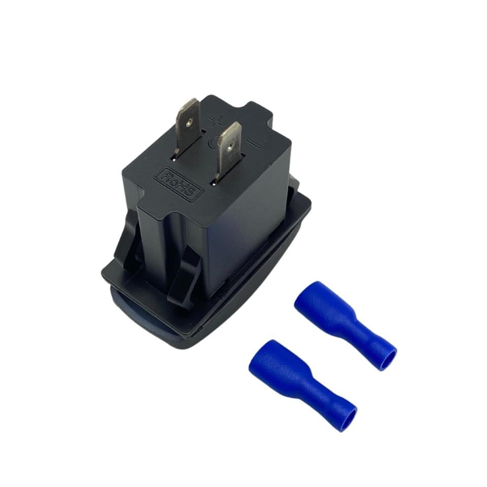 12V-24V TELEFON ŞARJ CİHAZI (USB+TYPE-C) (3.1A X 2) (ANAHTAR TİPİ) (MAVI IŞIK)