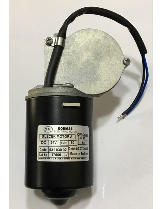 KORMAS 24V SİLECEK MOTORU (DÜZ MİL KAMALI) 2 CM/10 MM L