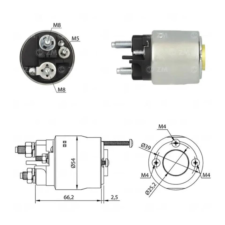 ZM 12V MARŞ OTOMATİĞİ (2/3 DELİK) M5 SAĞ