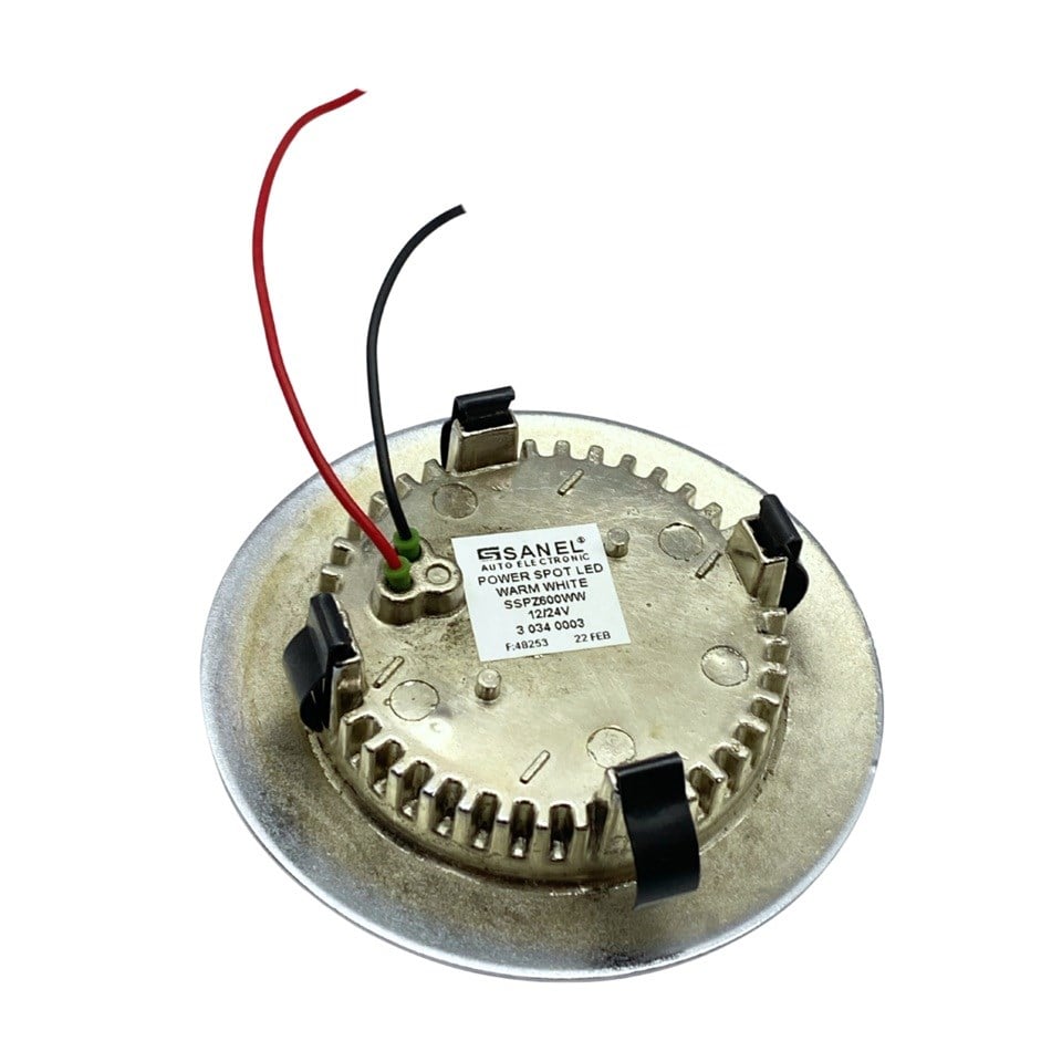 SANEL 12V-24V SPOT TAVAN LAMBA 6 LEDLİ 3000K SICAK BEYAZ (SU GEÇİRMEZ) (90 MM) (BUTONSUZ)