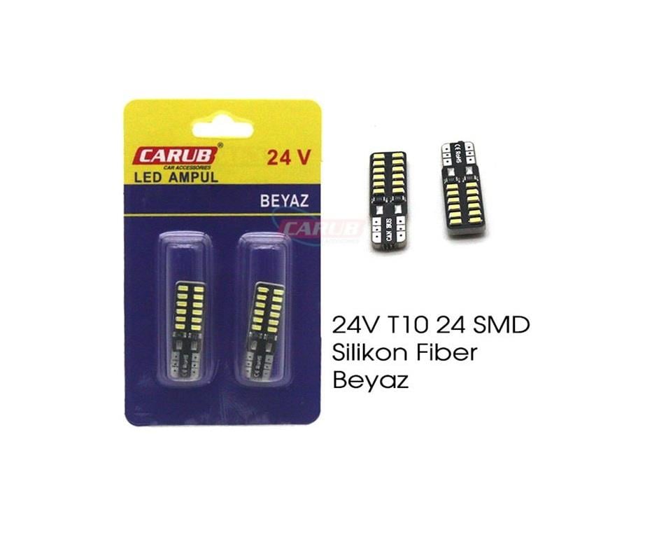 24V DİPSİZ AMPUL T10 24 LEDLİ BEYAZ CANBUS (2 AD)