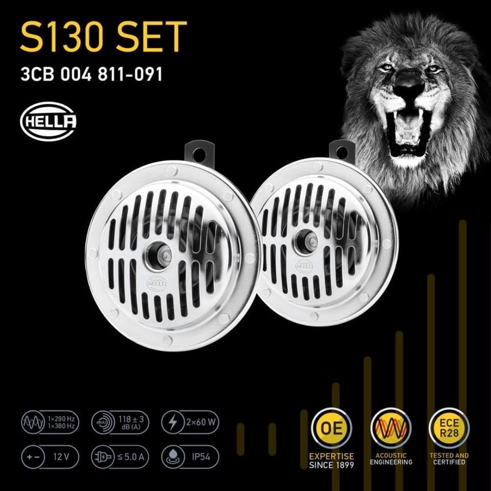 HELLA 12V DİDİT KORNA SÜPERTON 280/380 HZ (KROM) (TAKIM)