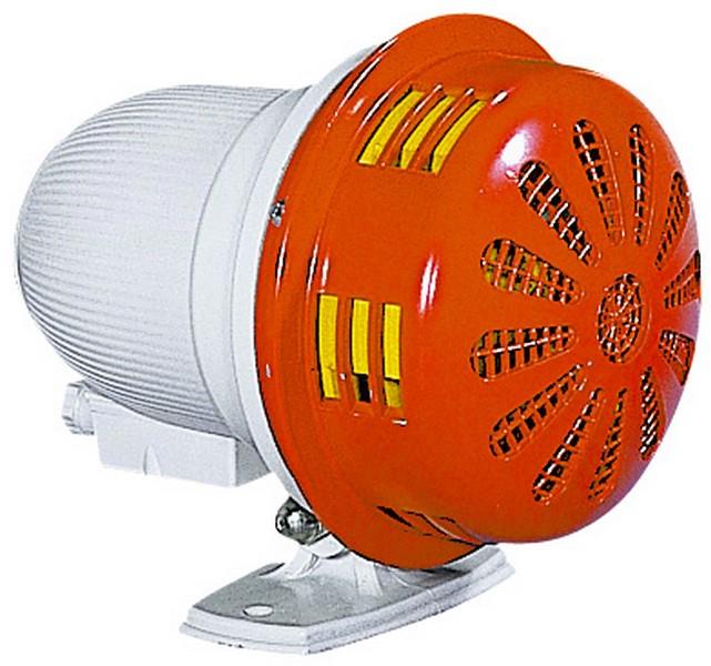 240V AC MOTORLU SİREN PLASTİK BÜYÜK TİP (GRİ/KIRMIZI)