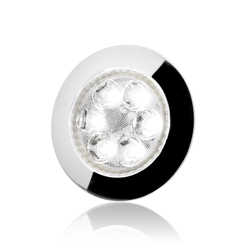 SANEL 12V-24V SPOT TAVAN LAMBA 6 LEDLİ 3000K SICAK BEYAZ (SU GEÇİRMEZ) (90 MM) (BUTONSUZ)
