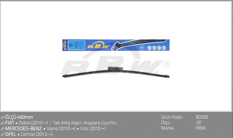 SİLECEK SÜPÜRGESİ 400 MM AEROTWIN ARKA FIAT DOBLO-MERCEDES SPRINTER-VITO-OPEL COMBO-VW CRAFTER