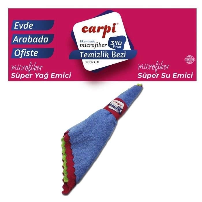 HIZLI KURULAMAMA-TEMİZLEME BEZi (MİKROFİBER) (3'LÜ  EKO SET) (32*32 CM)