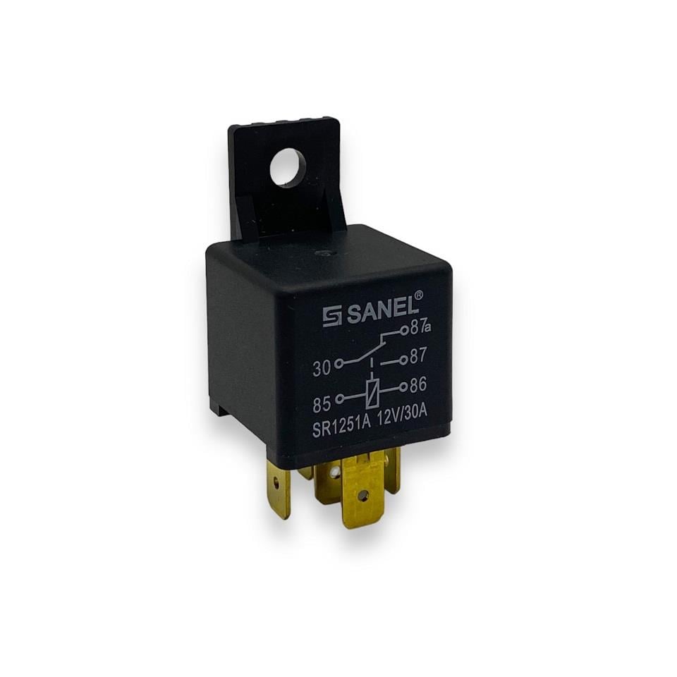 SANEL 12V RÖLE 5 UÇLU 30 A (ÇİFT PLATİN) (30-85-86-87-87a)
