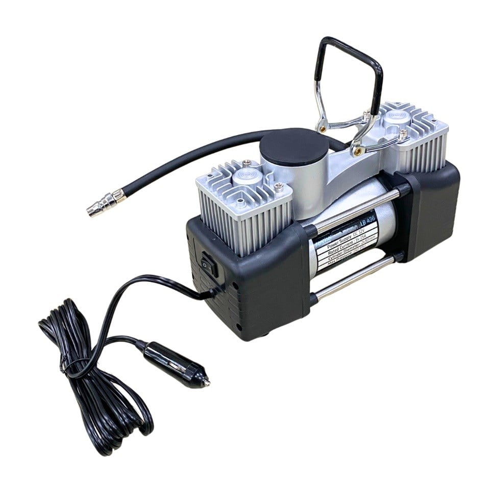 12V LASTİK ŞİŞİRME HAVA KOMPRESÖRÜ METAL ÇİFT PİSTONLU 150 psi (TAMİR KİTLİ)