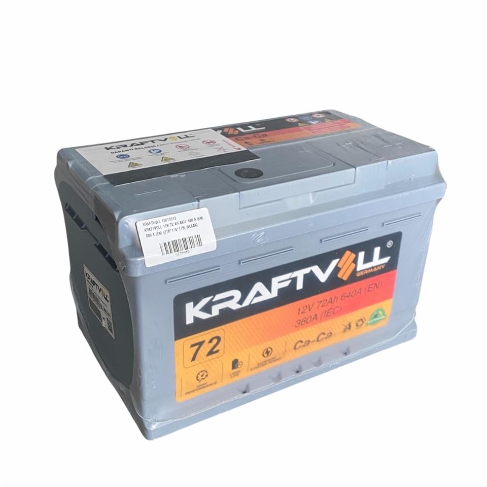 KRAFTVOLL 12V 72 AH AKÜ  680 A (EN) (278*175*175) (ALÇAK)