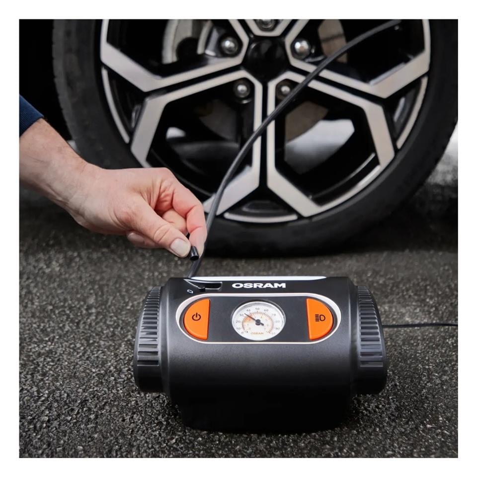 OSRAM 12V LASTİK ŞİŞİRME HAVA KOMPRESÖRÜ 120W (0-100 PSI / 0-6.9 BAR / 3.5 DK) (DİJİTAL)