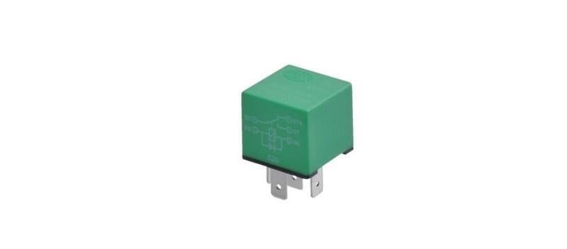 HELLA 12V RÖLE 5 UÇLU 20/30 A (ÇİFT PLATİN) (87a) (DİYOTLU) (YEŞİL)