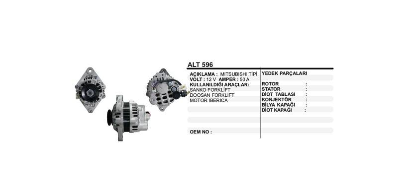 12V ALTERNATÖR DİNAMO 50 A DAEWOO DOOSAN FORKLİFT