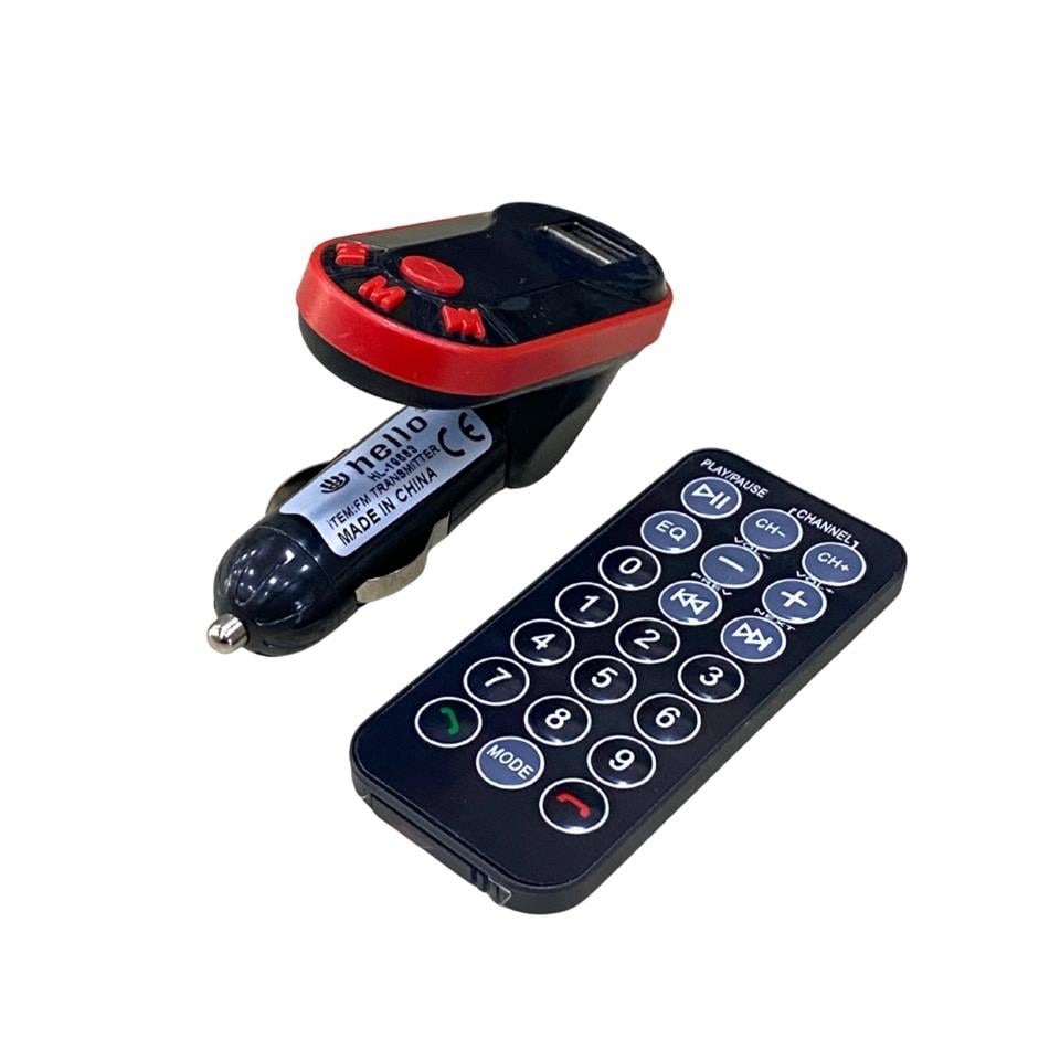 12V-24V TRANSMITTER AUX/BLUETOOTH/MP3/SD KART/USB X 2 ŞARJ (UZAKTAN KUMANDALI) KIRMIZI