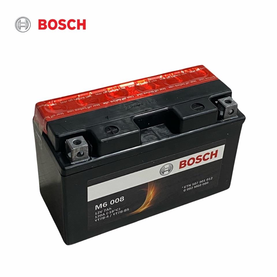 BOSCH 12V 7 AH MOTOSİKLET AKÜSÜ AGM 120 A (EN) (150*65*93) (M6 008) (YT7B-4) (YT7B-BS)