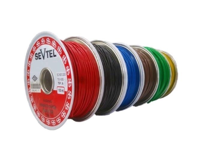 SEVTEL 1 MM TESİSAT KABLOSU (KALAYLI) (SARI-YEŞİL) (1 MT)