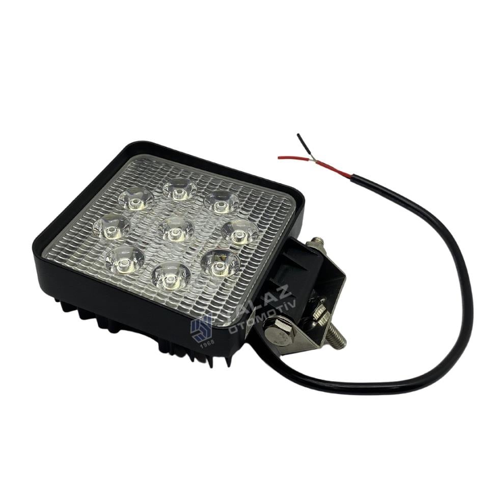 WOLFRAM 10V-30V ÇALIŞMA LAMBASI KARE (9 X 3W POWER LEDLİ) (105*105*44) E9 GERMANY