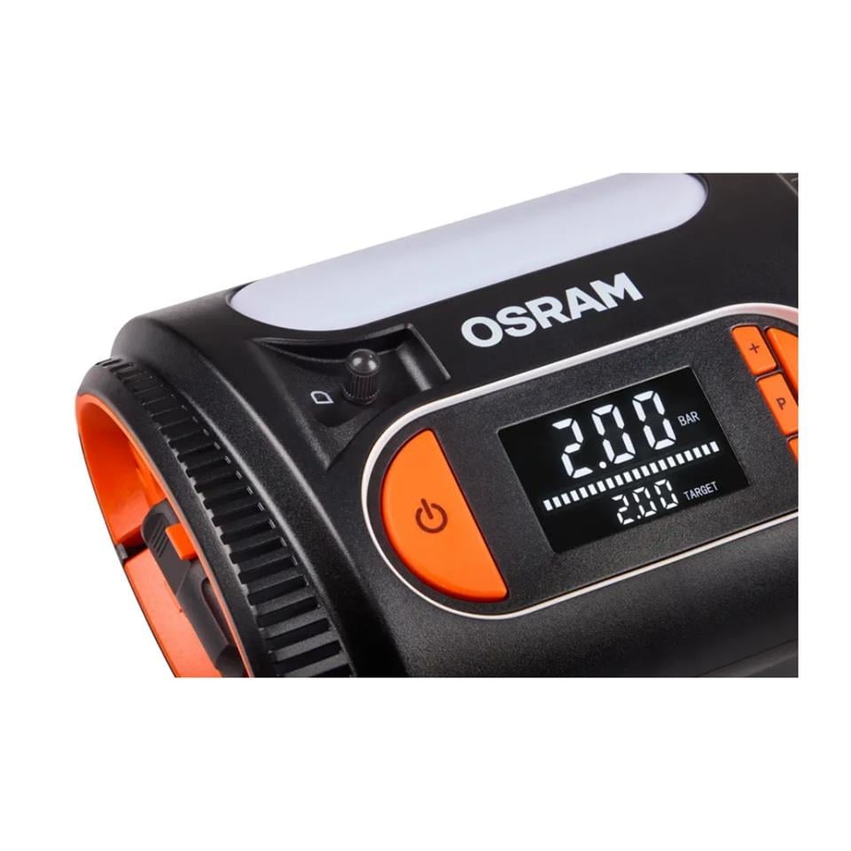 OSRAM 12V LASTİK ŞİŞİRME HAVA KOMPRESÖRÜ 180W (0-100 PSI / 0-6.9 BAR / 2 DK) (DİJİTAL)