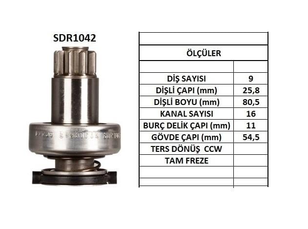 LUCAS MARŞ DİŞLİSİ 9 DİŞ TERS (16 KANAL) AUDI-SEAT-SKODA-VW