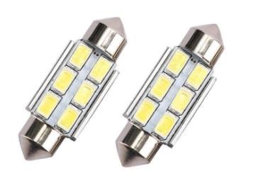 12V SOFİT AMPUL 6 LEDLİ YM BEYAZ CB (39 MM) (2 AD)
