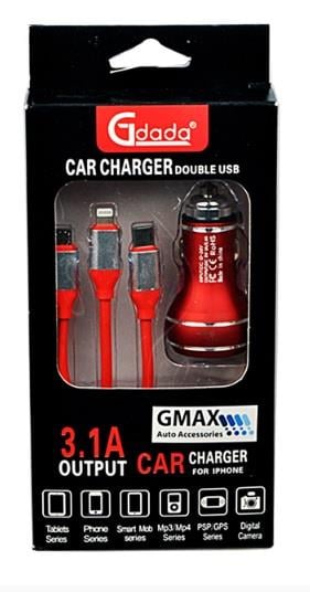 TELEFON ŞARJ CİHAZI ÇOKLU UÇ (USB) (KABLOLU) KIRMIZI