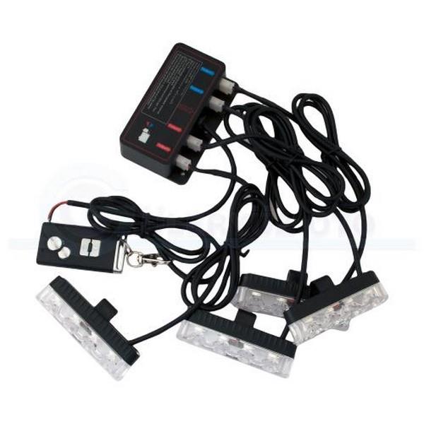 12V ÇAKAR LAMBA (LEDLİ FONKSİYONLU (KUMANDALI) KIRIMİZI/MAVİ (4 AD)
