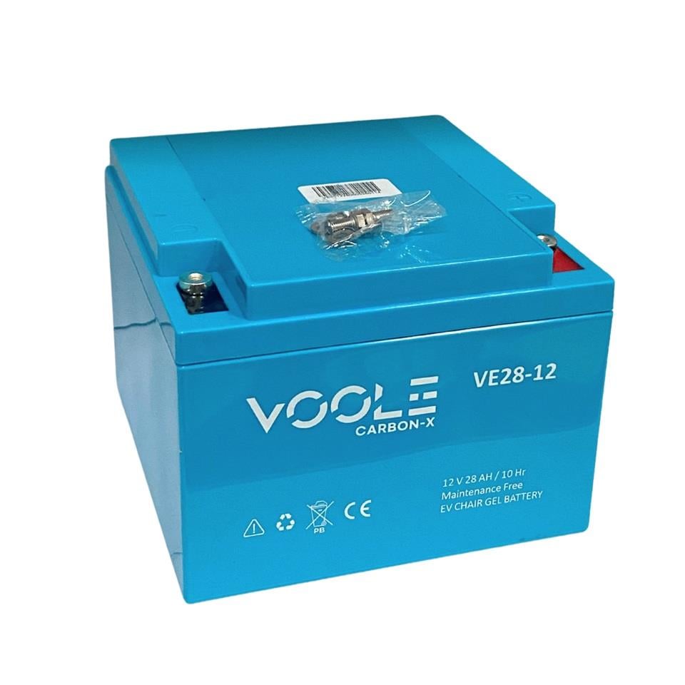 VOOLE 12V 28 AH ENGELLİ ARAÇ AKÜSÜ JEL CARBON-X EV CHAIR GEL BATTERY (165*173*126) (8 KG) YATAY